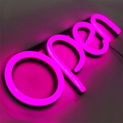 "OPEN" LED Neonschild - Rosa