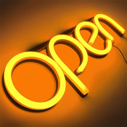 "OPEN" LED Neonschild - Orange