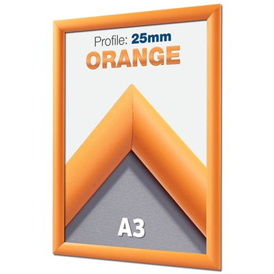 Orange Klapprahmen mit 25 mm Profil - A3