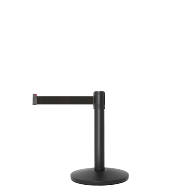QueueMax Mini Absperrständer schwarz - Schwarz Gurtband