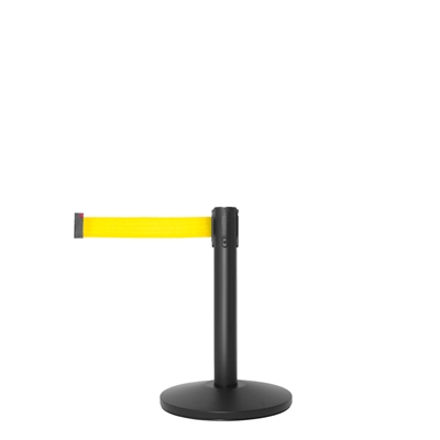 QueueMax Mini Absperrständer schwarz - Gelb Gurtband