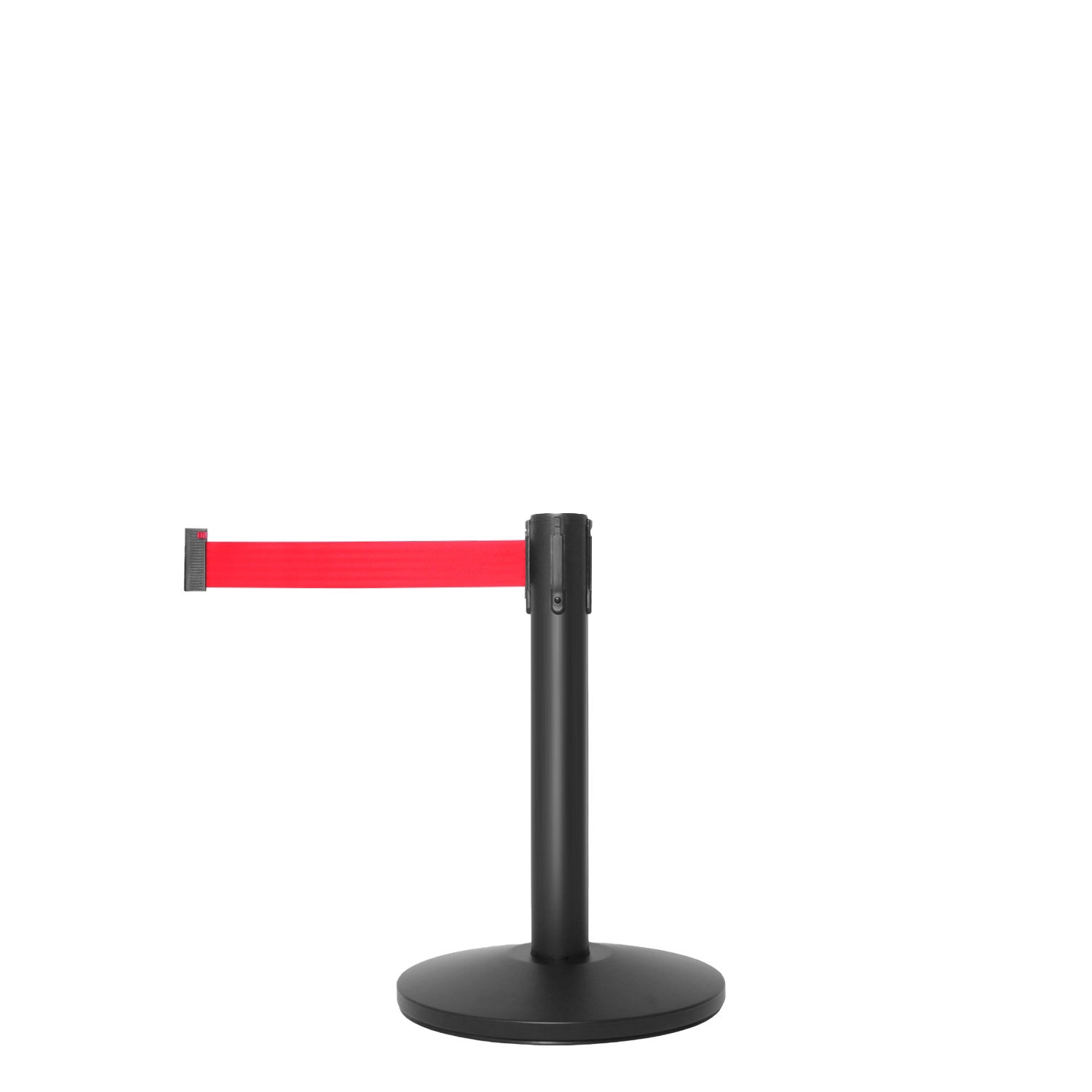 QueueMax Mini Absperrständer Schwarz - Rot Gurtband