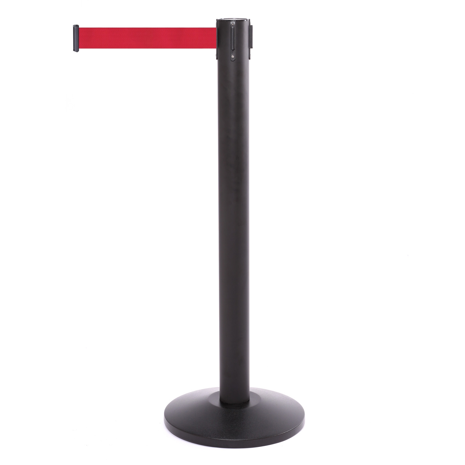 QueuePro Schwarz Absperrständer - 500 cm - Rot Gurtband
