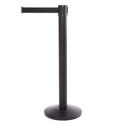 QueuePro Schwarz Absperrständer - 490 cm - Schwarz Gurtband