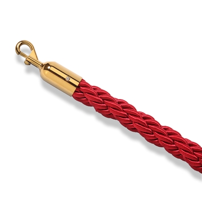 Rote geflochtene Absperrkordel mit goldenem Klickverschluss - 200 cm