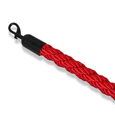 Rote geflochtene Absperrkordel mit Karabiner - 200cm
