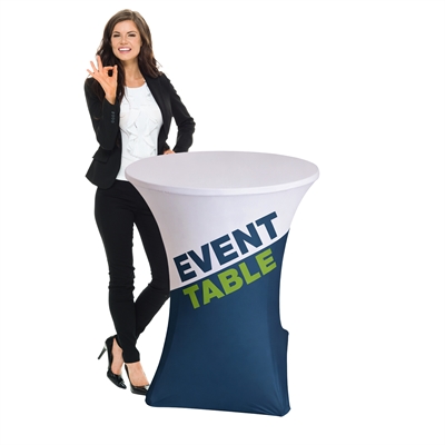 Runder Stehtisch / Klapptisch - Ø80 x 110 cm - Inkl. Druck