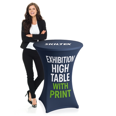 Runder Stehtisch / Klapptisch - Ø80 x 110 cm - Inkl. Druck