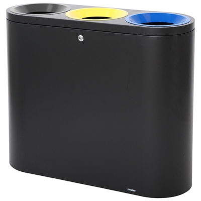 SKILTEX Trio Mülltrennsystem - 3x39L - Schwarz - Gelb - Blau