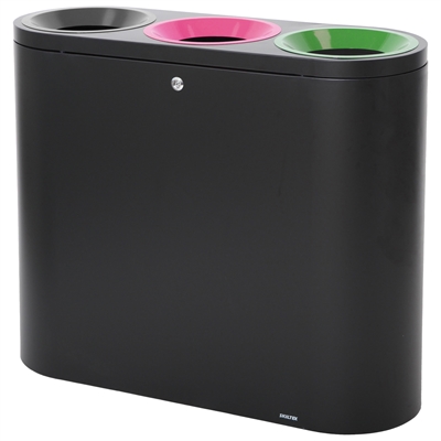 SKILTEX Trio Mülltrennsystem - 3x39L - Schwarz - Magenta - Grün