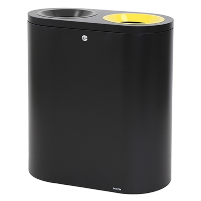 SKILTEX Twin Mülltrennsystem - 2x50L - Schwarz & Gelb