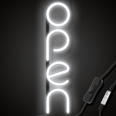 "OPEN" LED Neonschild - Weiß - Vertikale