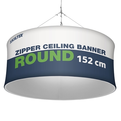Zipper Deckenbanner Rund - Ø 152 cm - Inkl. Druck
