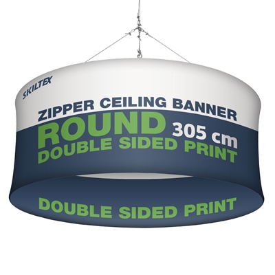 Zipper Deckenbanner Rund - Ø 305 cm - Inkl. Druck auf beiden Seiten