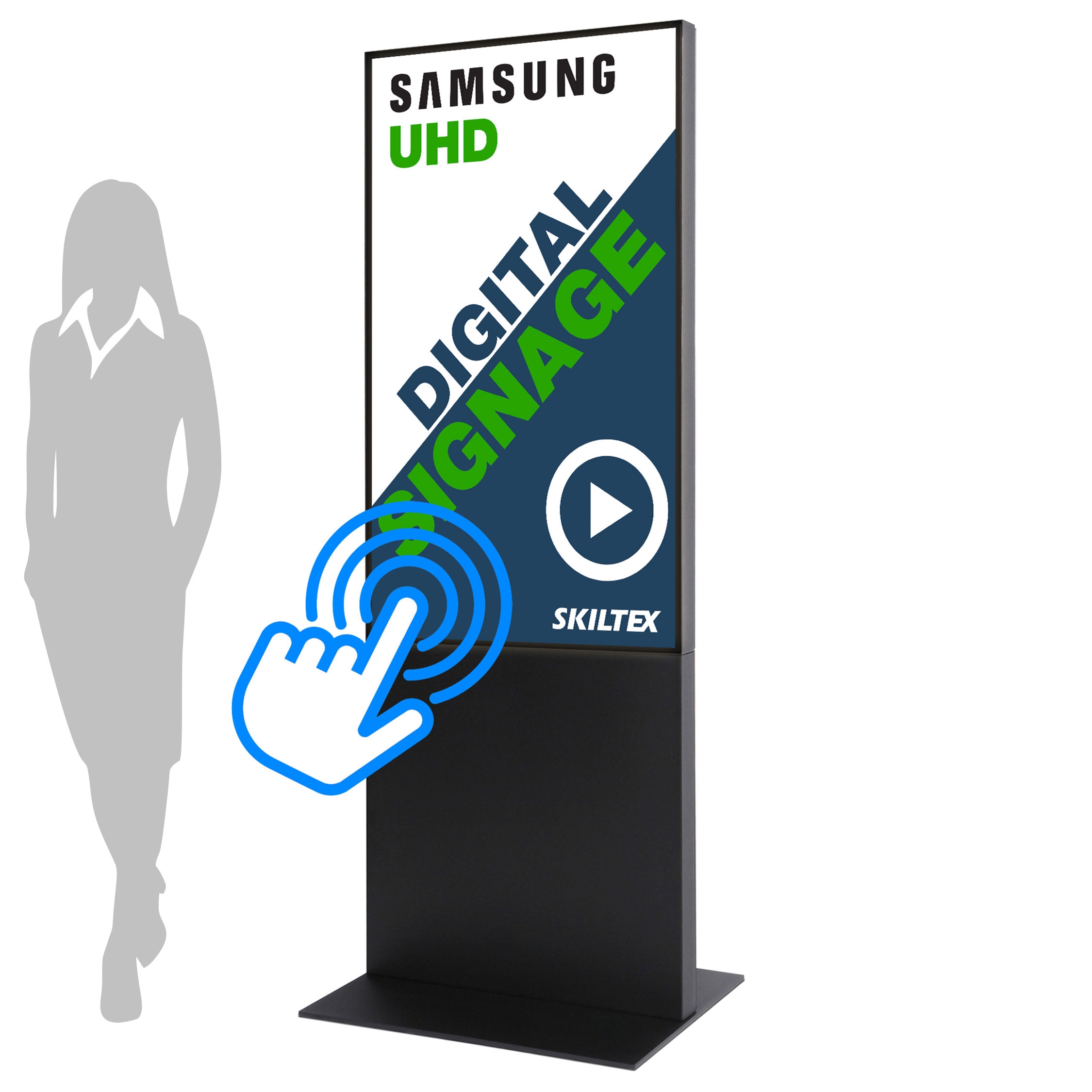 Smart-Line Totem Digitale Infostele mit 55" Touchscreen Display - Schwarz