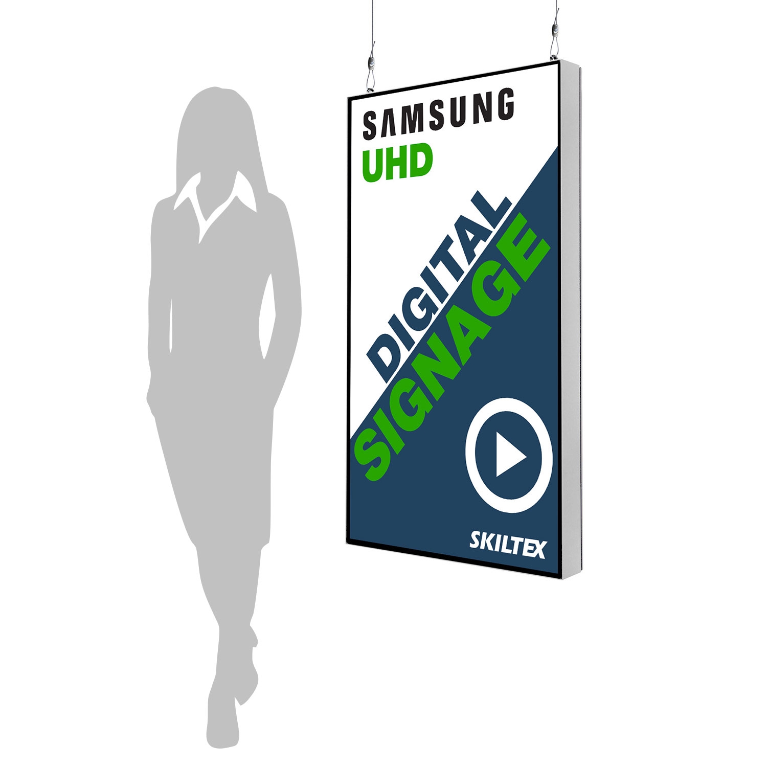 Smart-Line Wall - Digitale Display für Wand oder Decke mit 50“ Bildschirm - Weiß