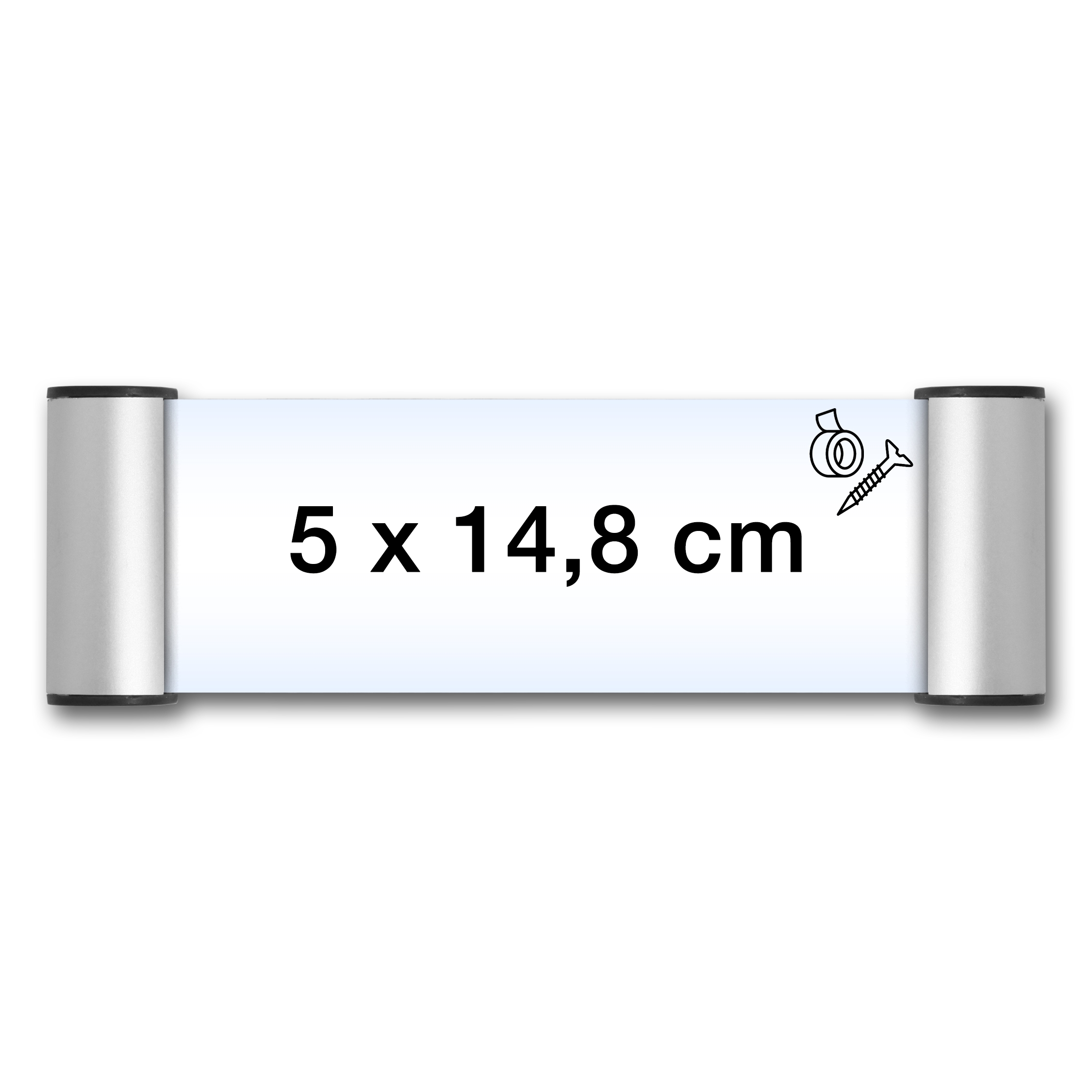 Snap Türschild / Wandschild mit Schraublöchern und doppelseitigem Klebeband - 5 x 14,8 cm
