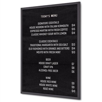 Schwarze Buchstabentafel Holz - 60x80 cm