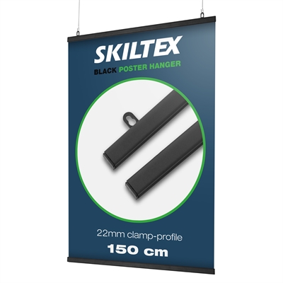 Posterleiste Schwarz 150 cm | 22mm Klemmprofil