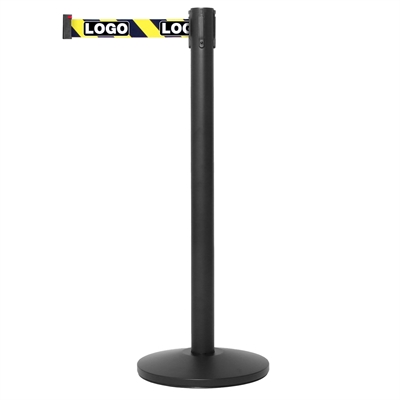 Absperrständer Schwarz - Gelb/Schwarz Gurtband inkl. Druck