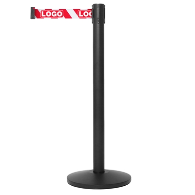 Absperrständer Schwarz - Weiß / Rot Gurtband inkl. Druck