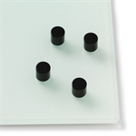 Zylinder Magnete für Glastafel – 4 Stück Schwarz