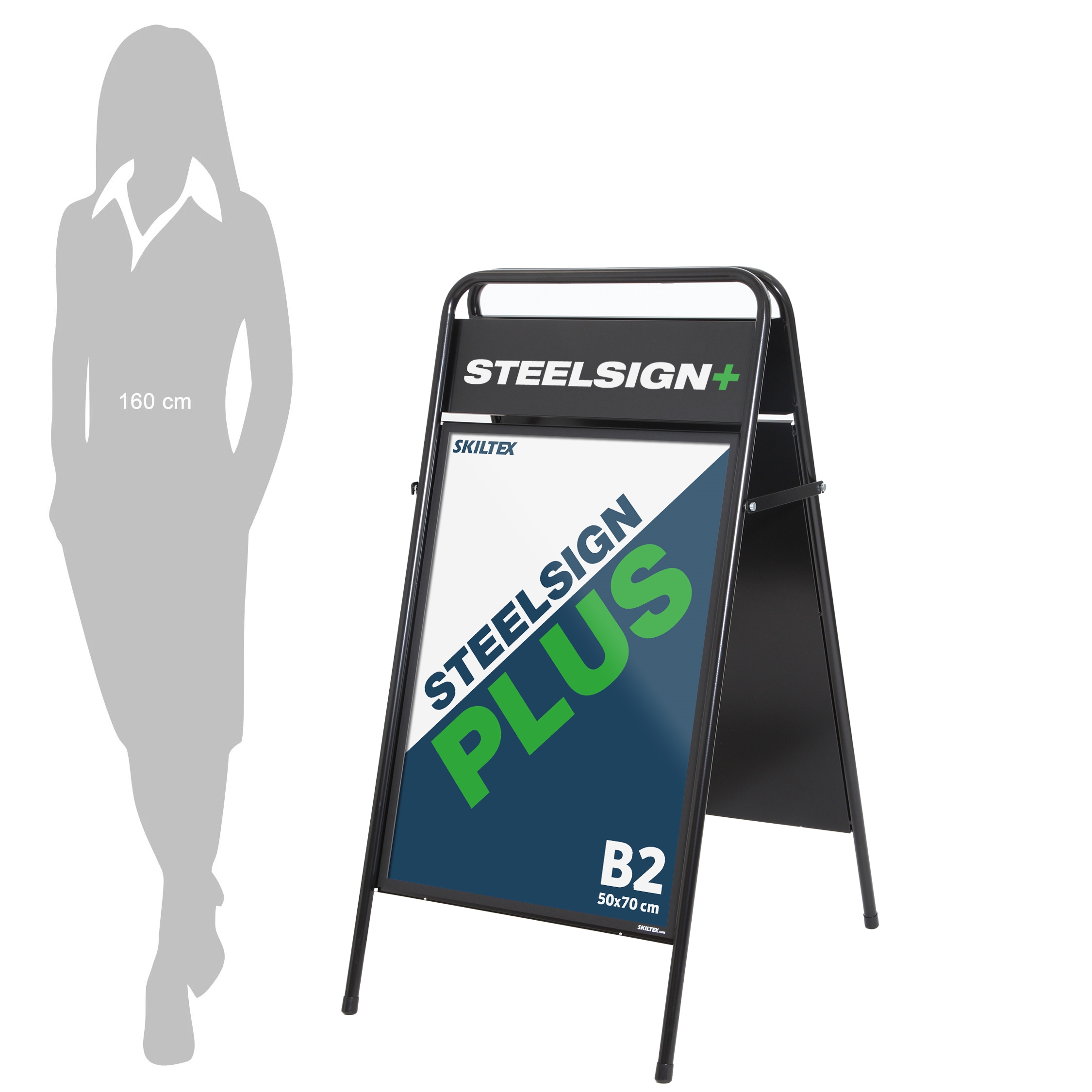 SteelSign PLUS Schwarz Kundenstopper - 50x70 cm