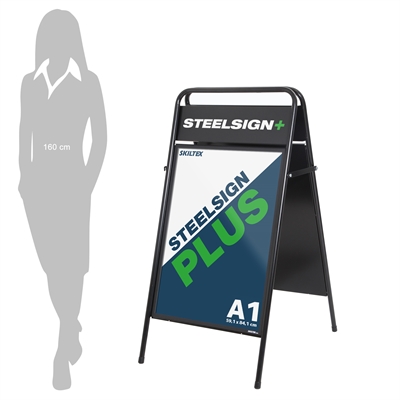 SteelSign PLUS Schwarz Kundenstopper - A1