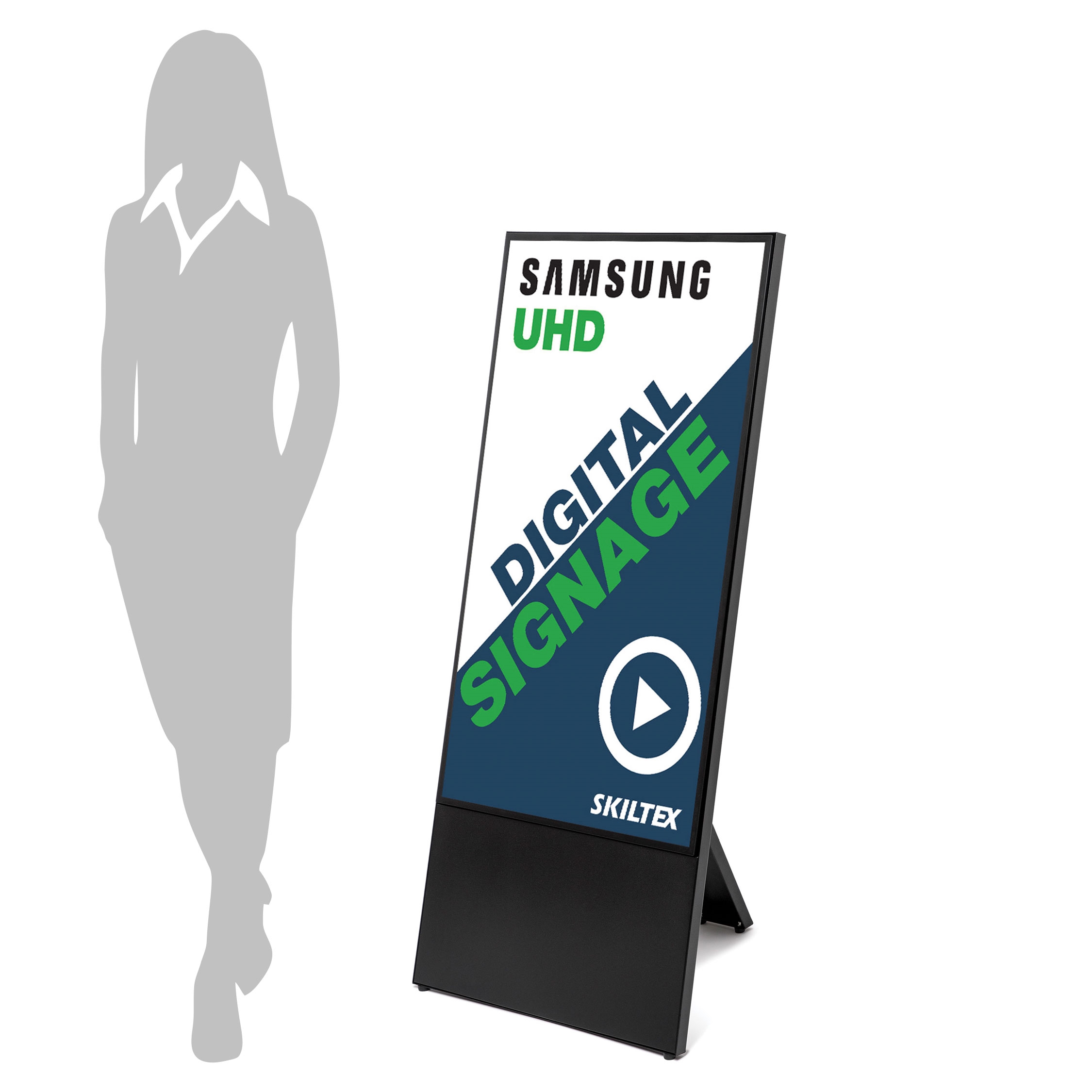 Stream-Line Digitaler Kundenstopper mit 43" Display - Schwarz