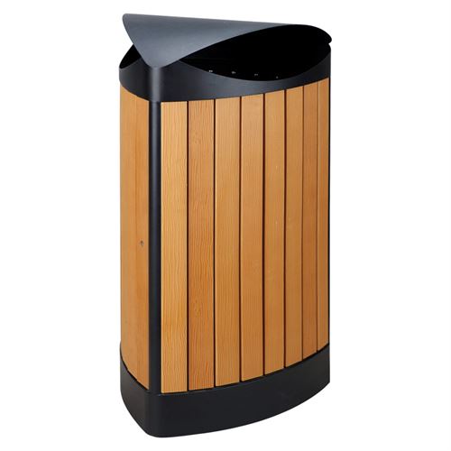 Stylish Abfallbehälter in Holzoptik – 60 Liter