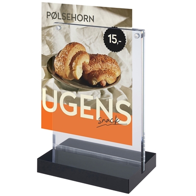 T-Stand LUX magnetischer Schildhalter mit schwarzem Sockel - A6