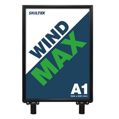 Schwarzes Topschild für WindMax Kundenstopper - A1