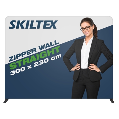 Zipper Wall Straight Schwarz - 300x230 - Inkl. Druck