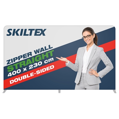 Zipper Wall Straight - 400x230 - Inkl. Druck auf beiden Seiten