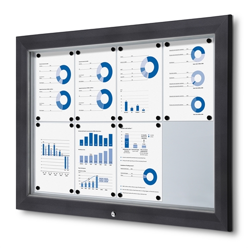 Anthrazit Premium Whiteboard Schaukasten Außen - 8xA4