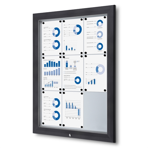 Anthrazit Premium Whiteboard Schaukasten Außen - 9xA4