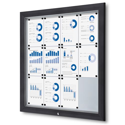 Anthrazit Premium Whiteboard Schaukasten Außen - 12xA4