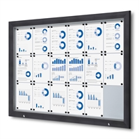 Anthrazit Premium Whiteboard Schaukasten Außen - 18xA4