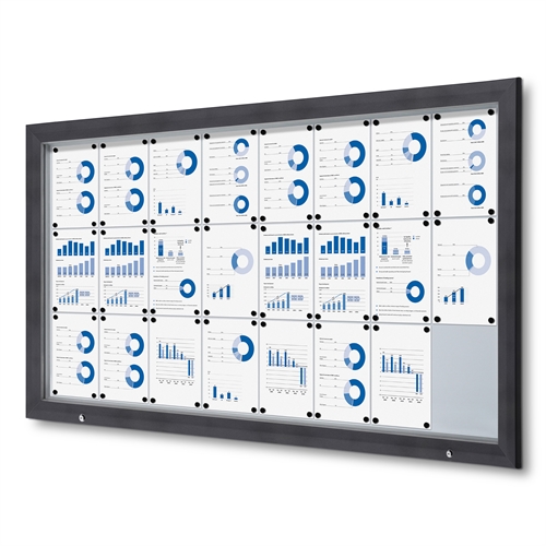 Anthrazit Premium Whiteboard Schaukasten Außen - 24xA4