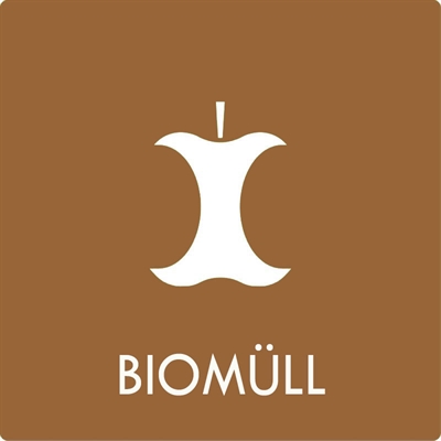 Biomüll - Mülltrennungsaufkleber - 12x12 cm