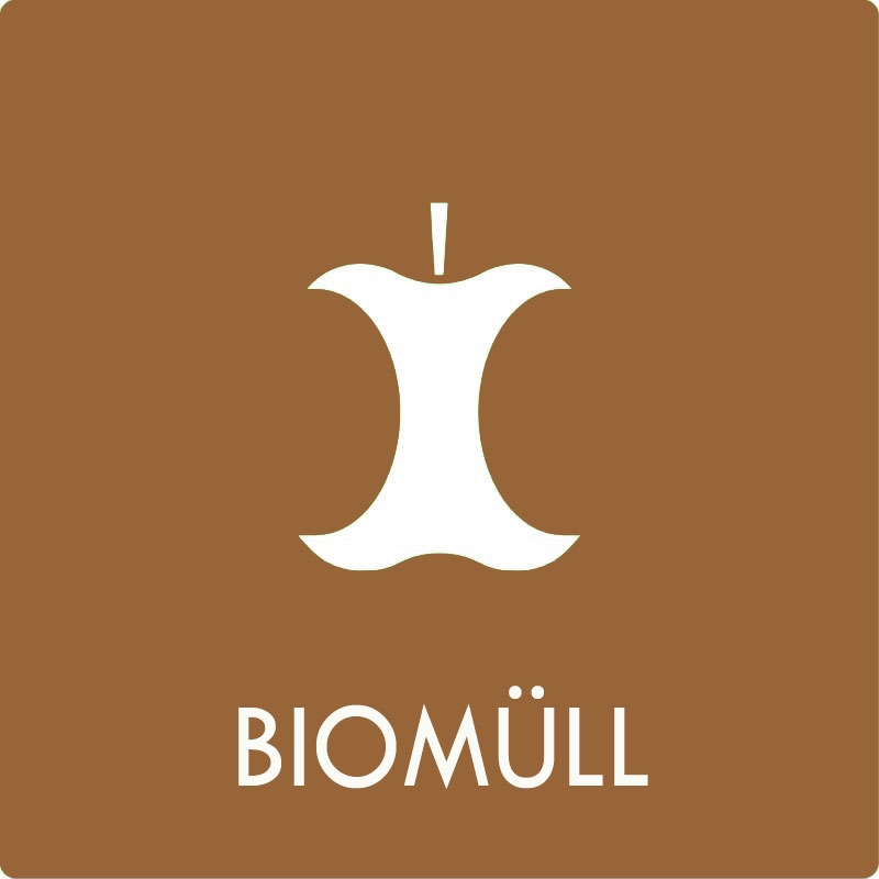Biomüll - Mülltrennungsaufkleber - 12x12 cm