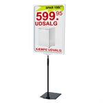 Biz Pro Weiß Schildhalter mit Metallfuß - A3