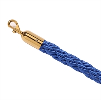 Blaue geflochtene Absperrkordel mit goldenem Klickverschluss - 180 cm