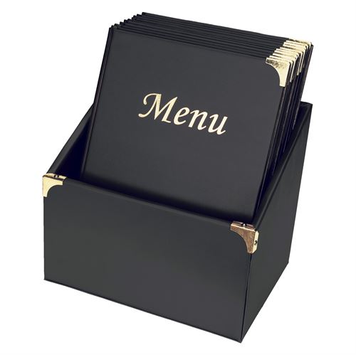 Speisekartenmappen-Set Basic in Schwarz mit 10 x A4 und Box