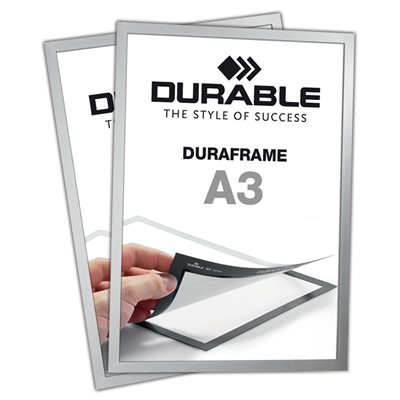 Selbstklebende A3 Magnetrahmen - Duraframe® Silber - 2er-Pack