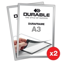 Selbstklebende A3 Magnetrahmen - Duraframe® Silber - 2er-Pack