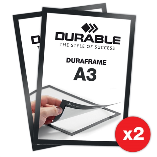 Selbstklebende A3 Magnetrahmen - Duraframe® Schwarz - 2er-Pack