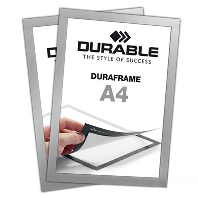 Selbstklebende A4 Magnetrahmen - Duraframe® Silber - 2er-Pack
