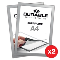 Selbstklebende A4 Magnetrahmen - Duraframe® Silber - 2er-Pack