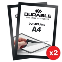 Selbstklebende A4 Magnetrahmen - Duraframe® Schwarz - 2er-Pack